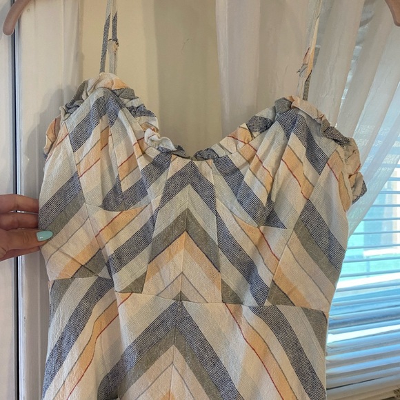 ASTR corset top linen midi dress - Picture 1 of 5